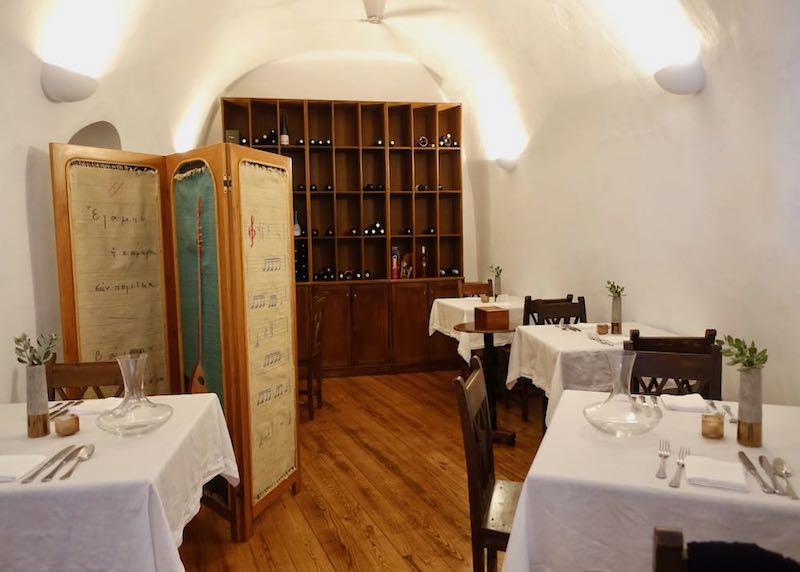 The wine tasting room at The Vasilicos