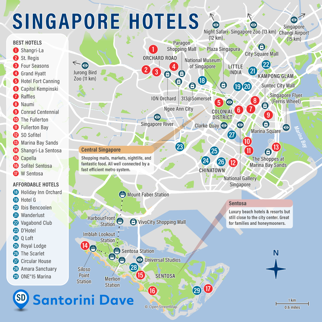 SINGAPORE HOTEL MAP Best Areas Neighborhoods Places To Stay