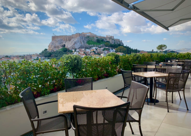 Restaurant terrace with Acropolis view