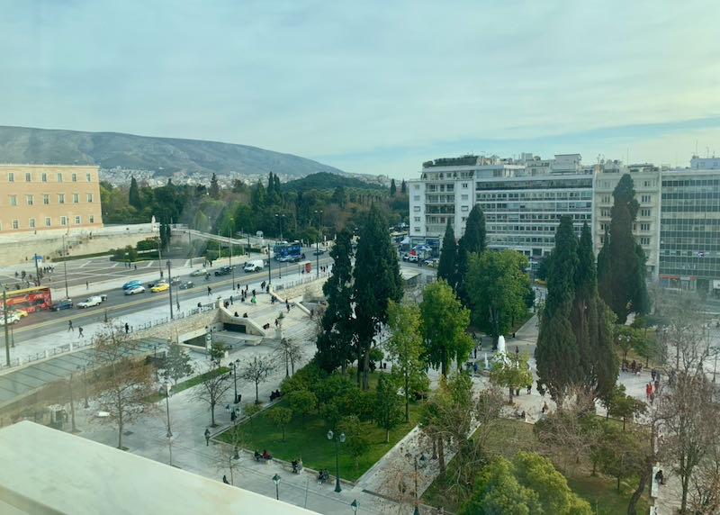 View of Syntagma square from above