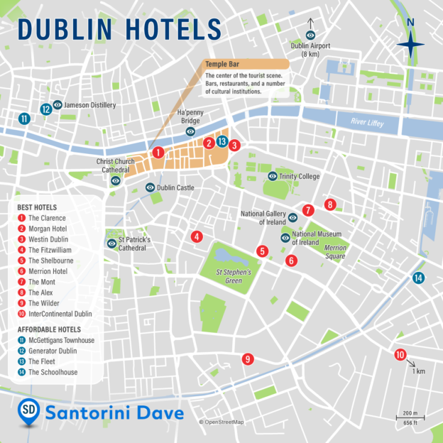 DUBLIN HOTEL MAP