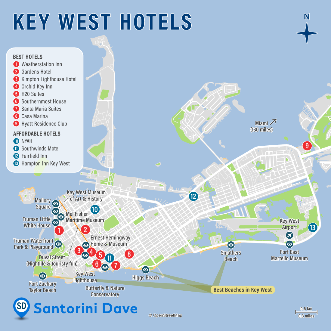 Key West Florida Hotel Map 