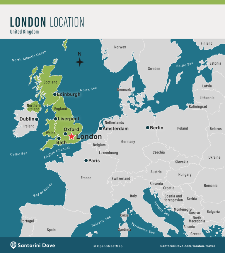 Map of London, England - Attractions & Historical Sites