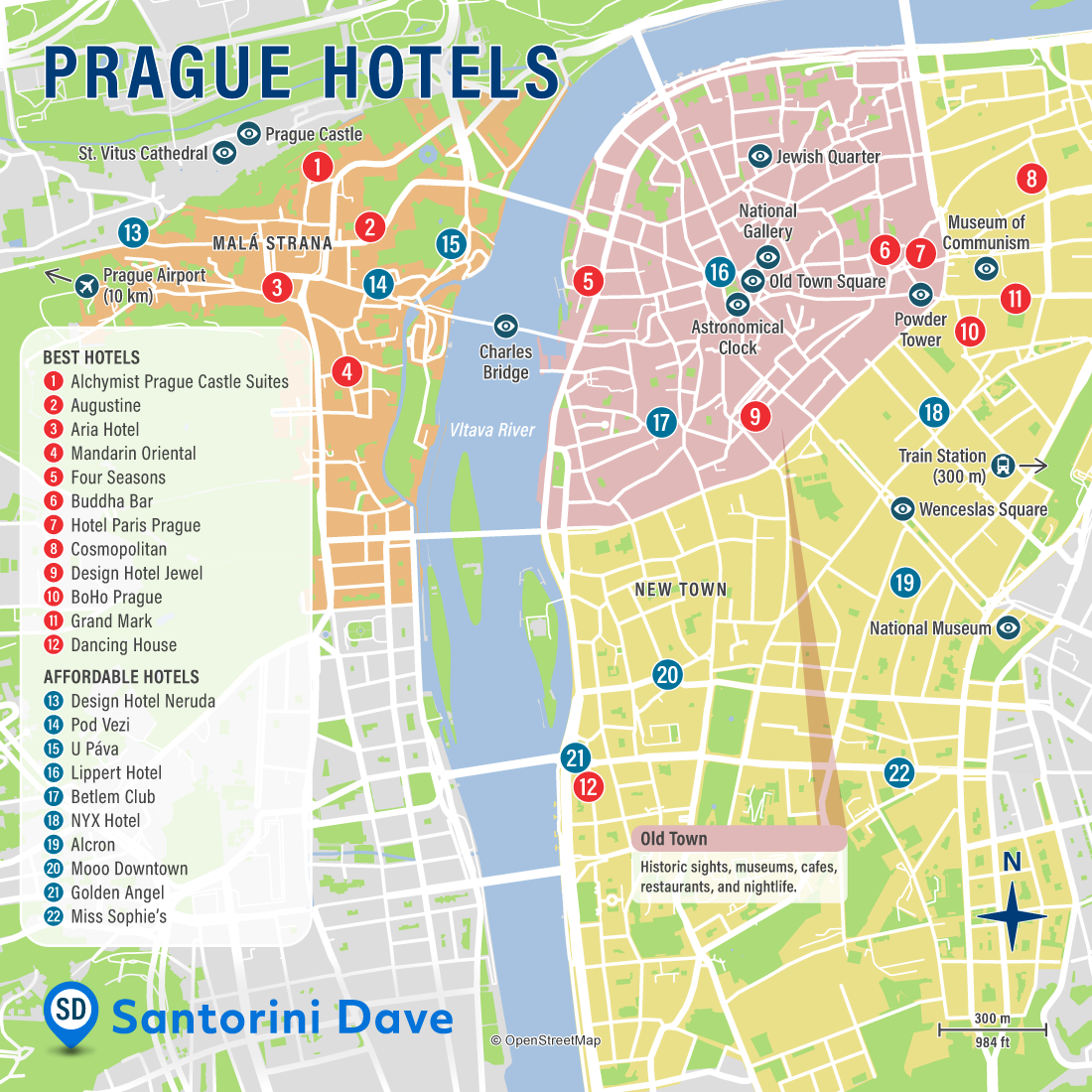 Prague Hotel Map