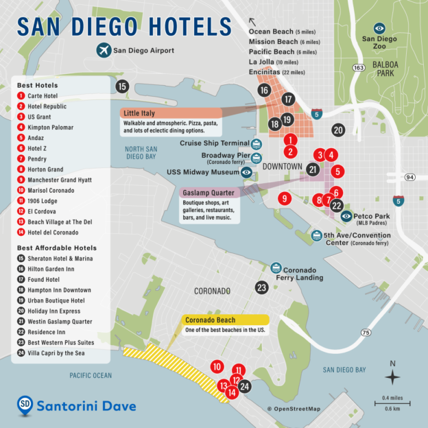 SAN DIEGO HOTEL MAP - Best Areas, Neighborhoods, & Places to Stay