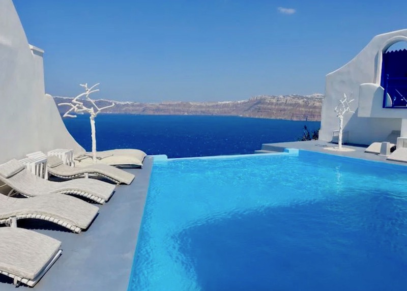 Closer to the edge of Astarte Suites' infinity pool