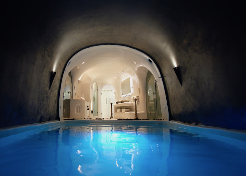 The indoor cave pool of the Infinity Pool Suite