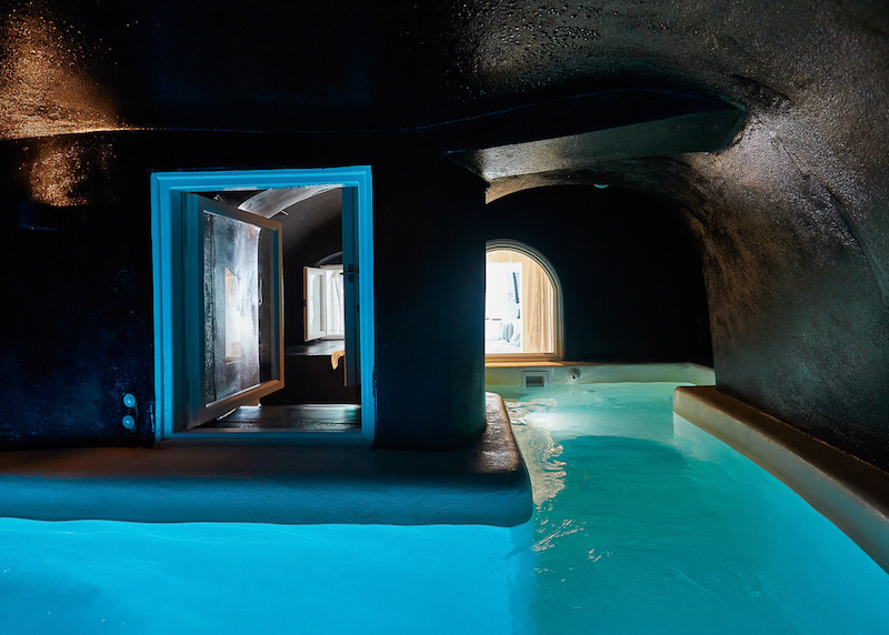 Inside the river cave plunge pool of the Master Pool Villa