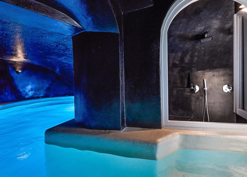 Another angle on the cave plunge pool and shower of the Master Pool Villa