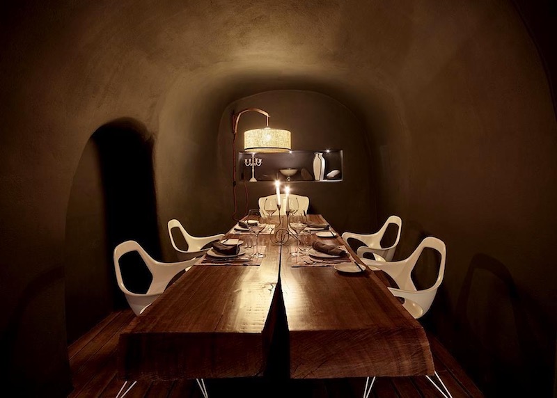 Cave-style private dining room at West East Suites