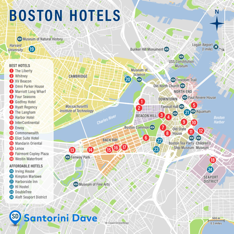 Hotels In Downtown Boston Map - United States Map