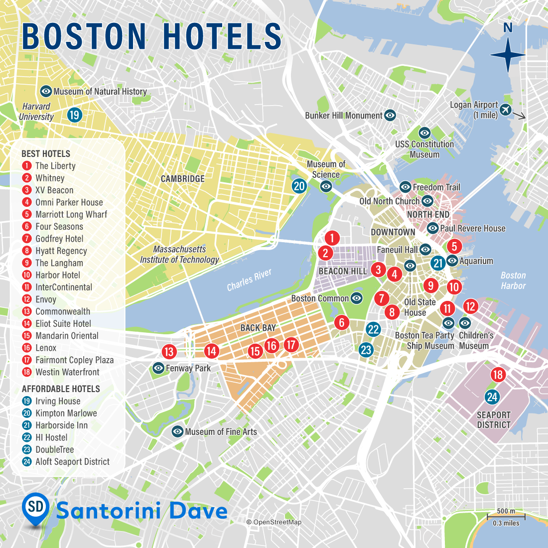 BOSTON HOTEL MAP Best Areas Places To Stay