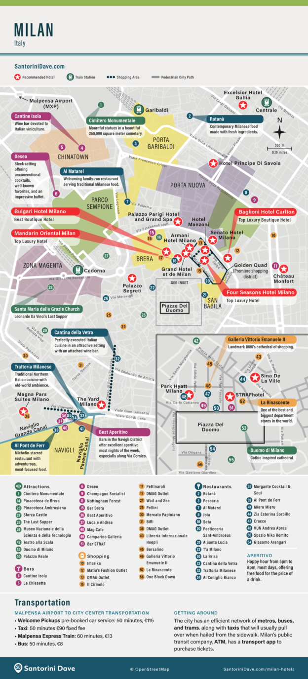 Map Of Milan, Italy - Best Areas, Neighborhoods, Hotels