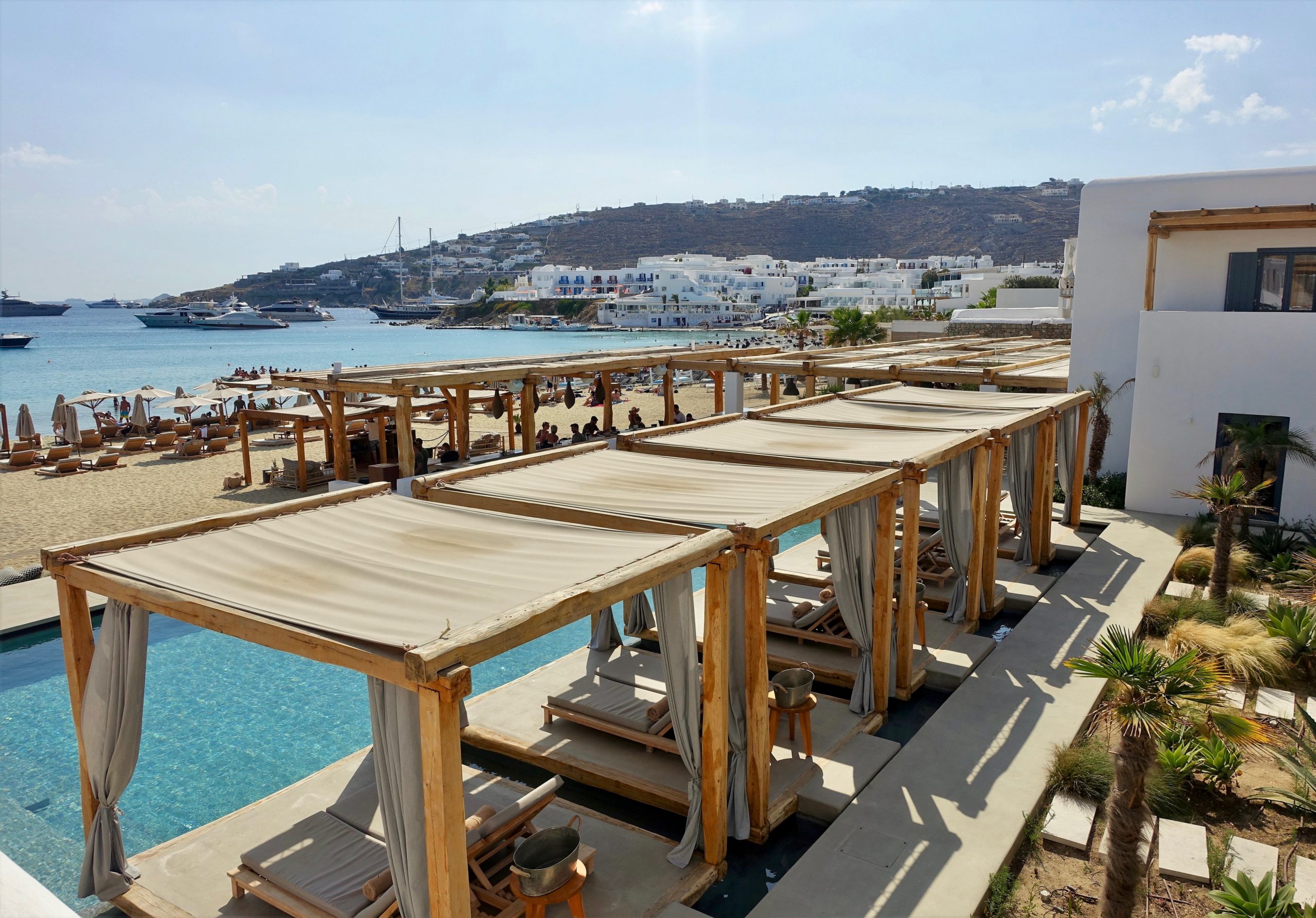 Beach view from Branco Mykonos in Platis Gialos