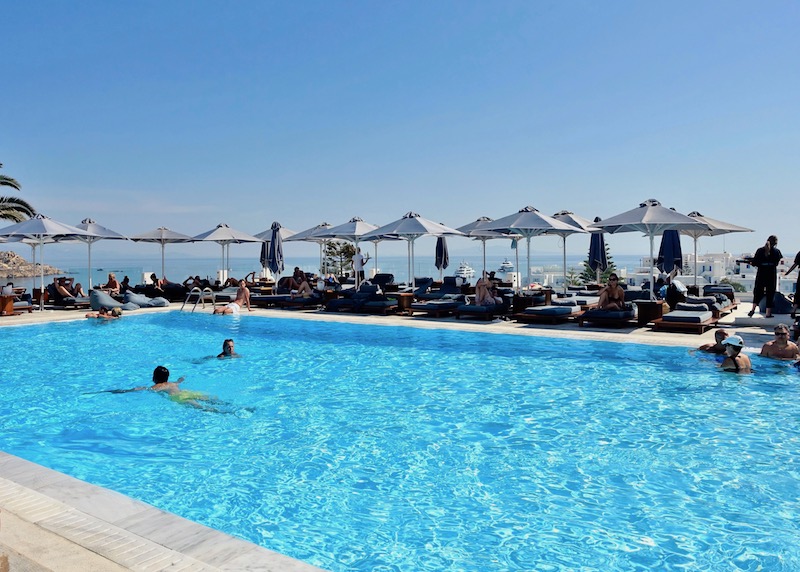 The pool at Myconian Ambassador in Platis Gialos, Mykonos