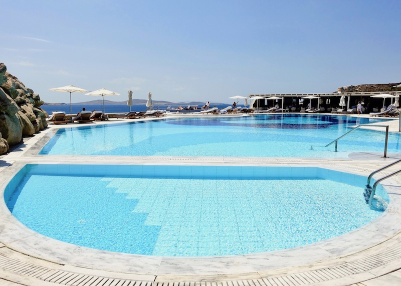 Kids pool section at Mykonos Grand on Agios Ioannis Beach