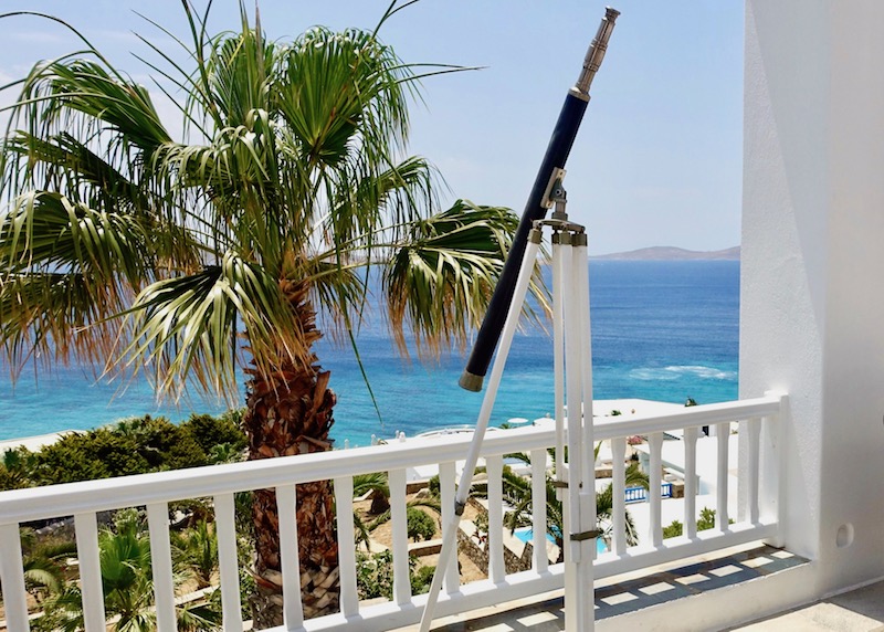 White Bar telescope overlooking Agios Ioannis Beach