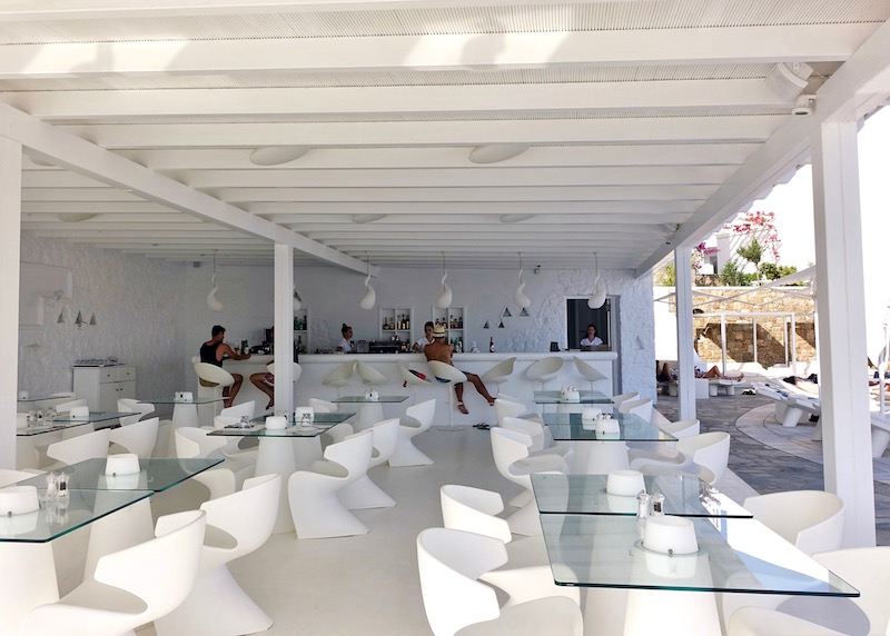 Le Club restaurant at Petasos Beach Resort in Mykonos