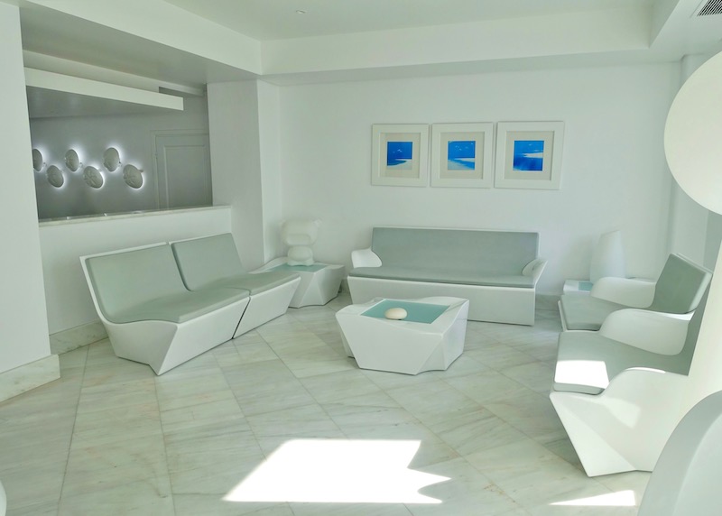 Lobby lounge at Petasos Beach Resort and Spa in Mykonos