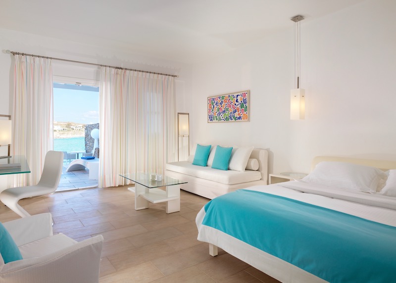 Private Pool Suite interior at Petasos Beach Resort in Platis Gialos, Mykonos