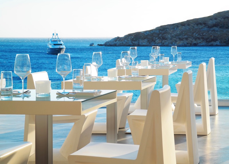 VIP Restaurant at Petasos Beach Resort in Platis Giaolos, Mykonos