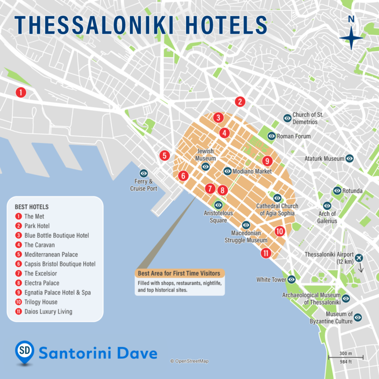 THESSALONIKI HOTEL MAP - 11 Best Places to Stay