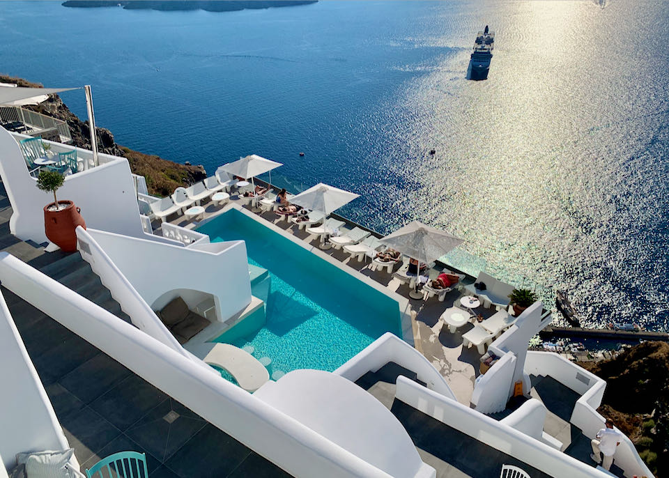 Pool at Athina Luxury Suites in Santorini.