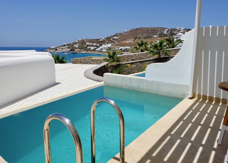 View from the pool of an Exclusive Suite at Anax Resort in Mykonos