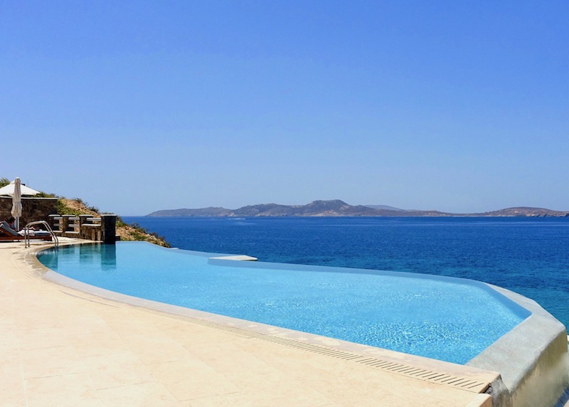 One of the infinity pools at Anax Resort in Agios Ioannis, Mykonos