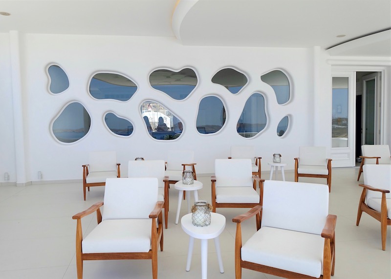 Luminous Bar seating at Anax Resort and Spa in Mykonos