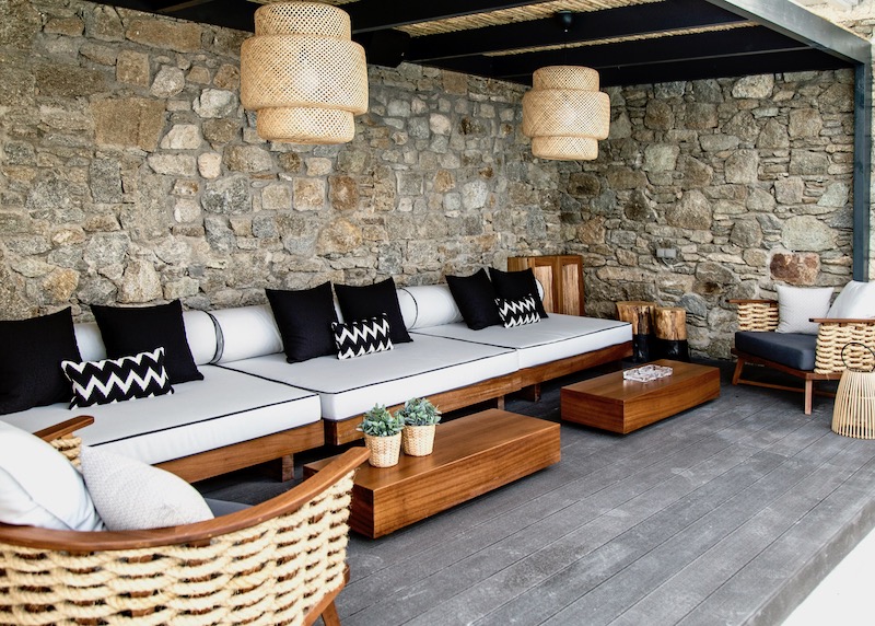 Poolside lounge area at My Mykonos Hotel
