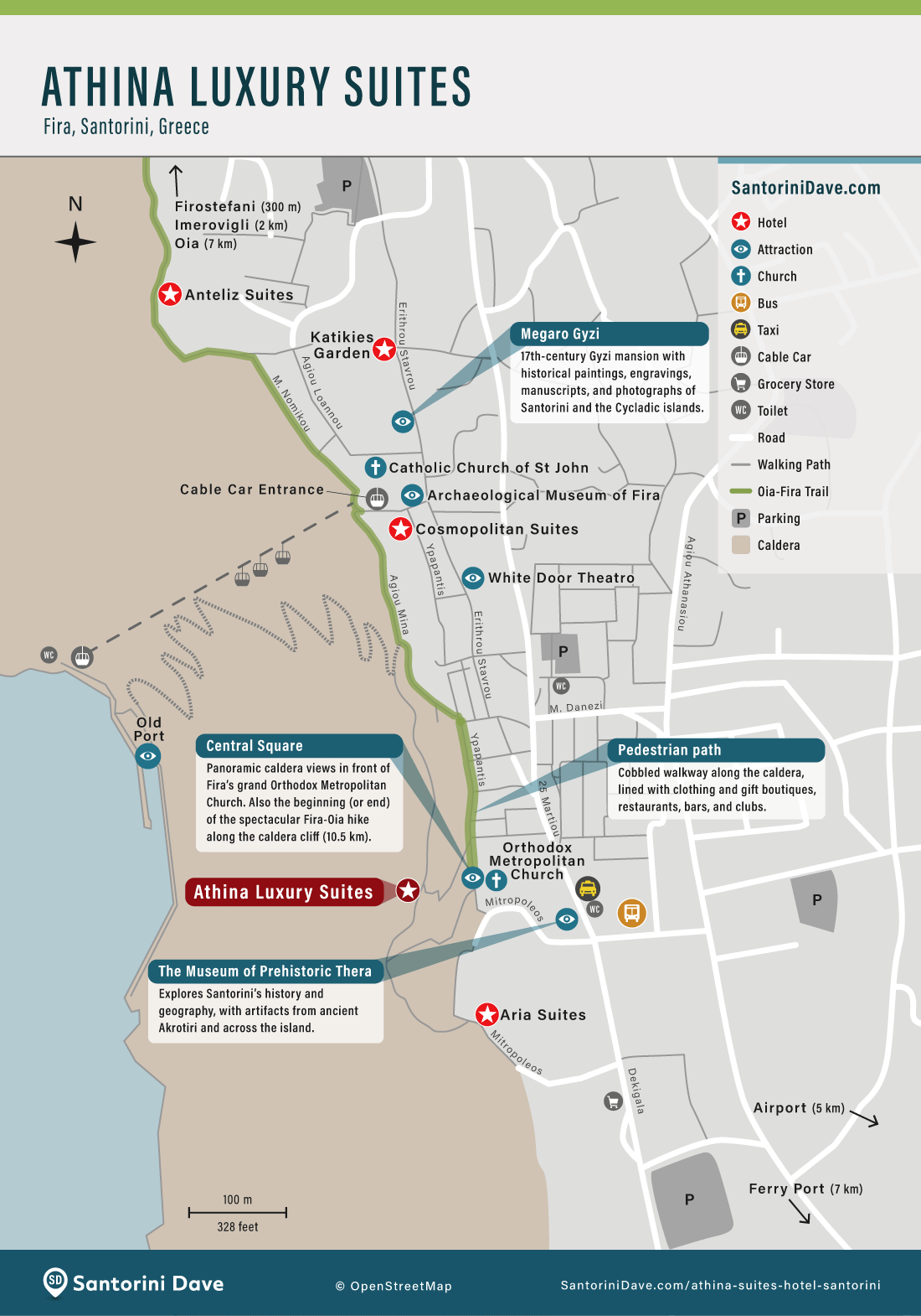 Map of Athina Luxury Suites in Fira.