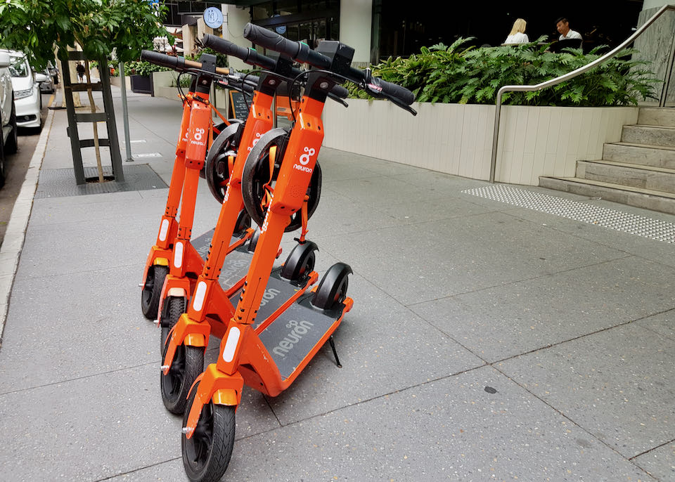 Electric scooters are very popular.