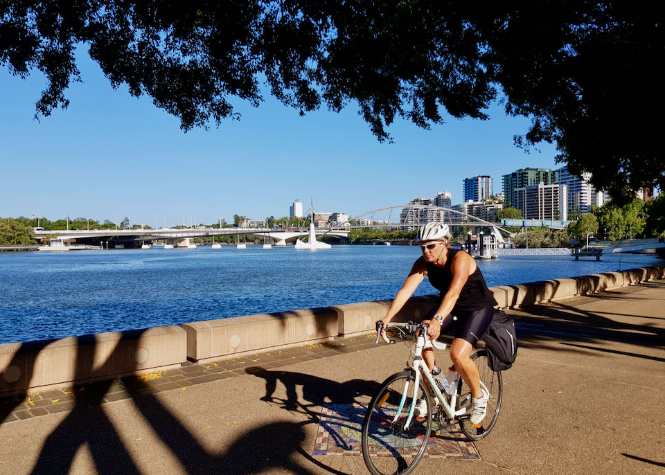 Bicycling is popular in South Bank.