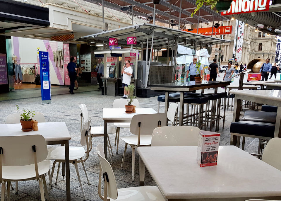 Milano is a casual cafe on Queen Street Mall.