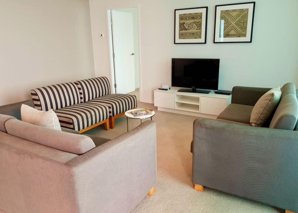Apartments have spacious living areas.