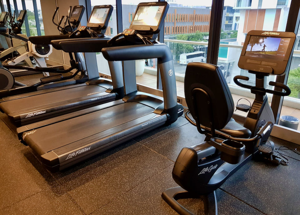The gym is modern and well-equipped.