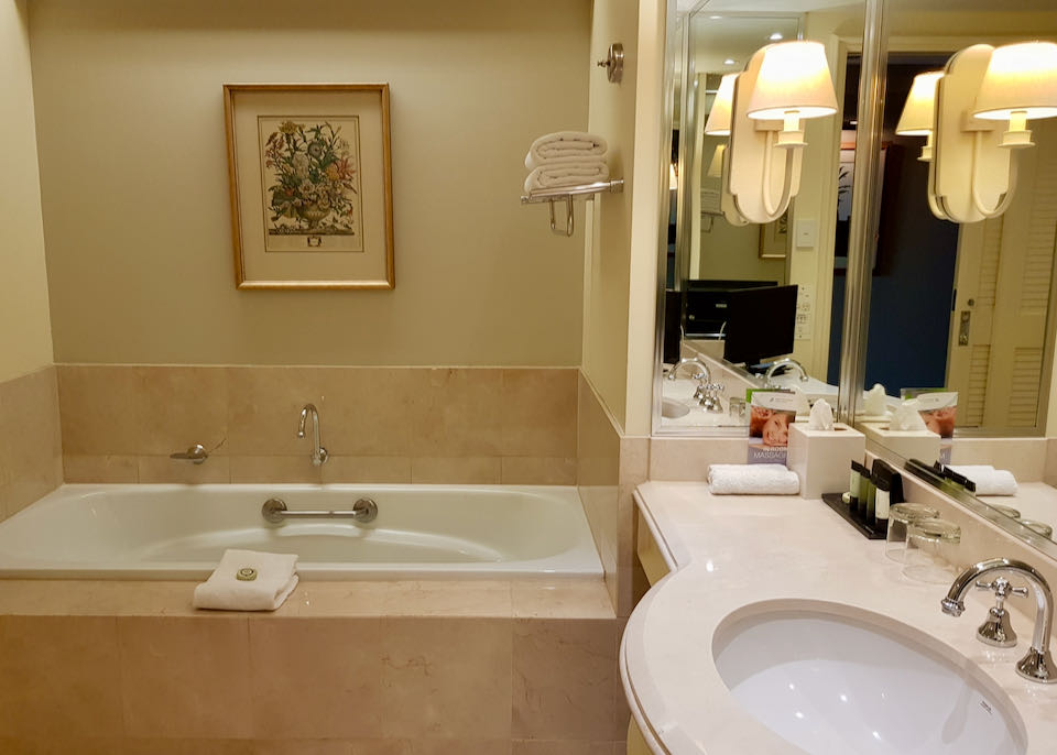 Rooms have superb marble bathrooms.