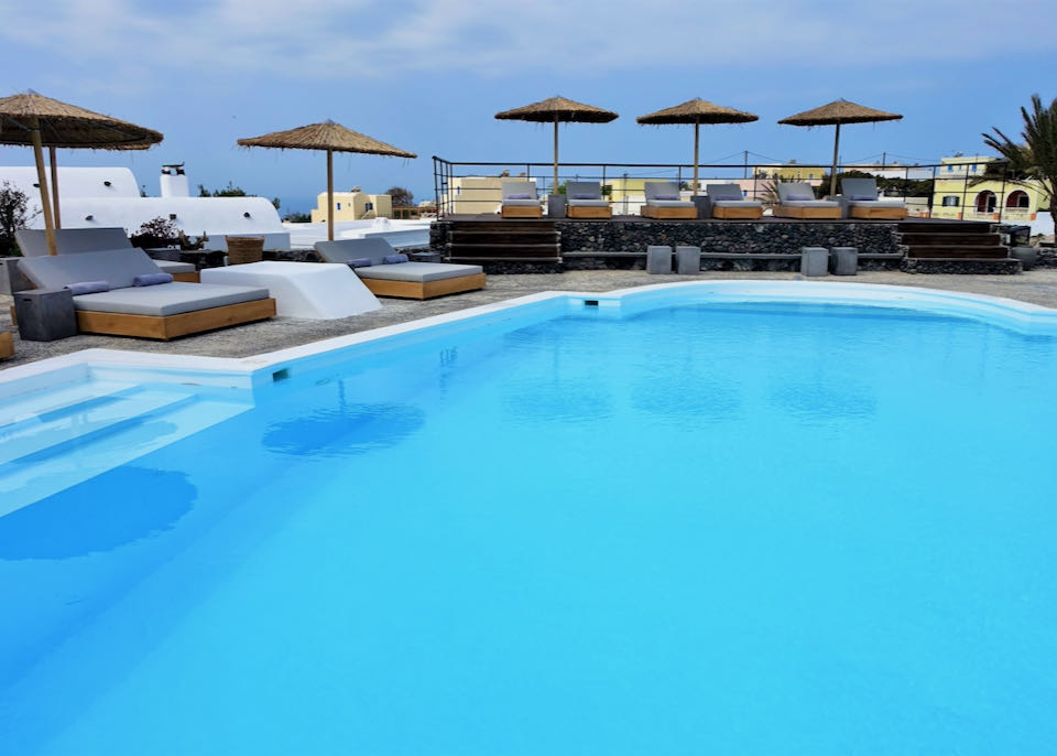 5-star Vedema Resort in Santorini.