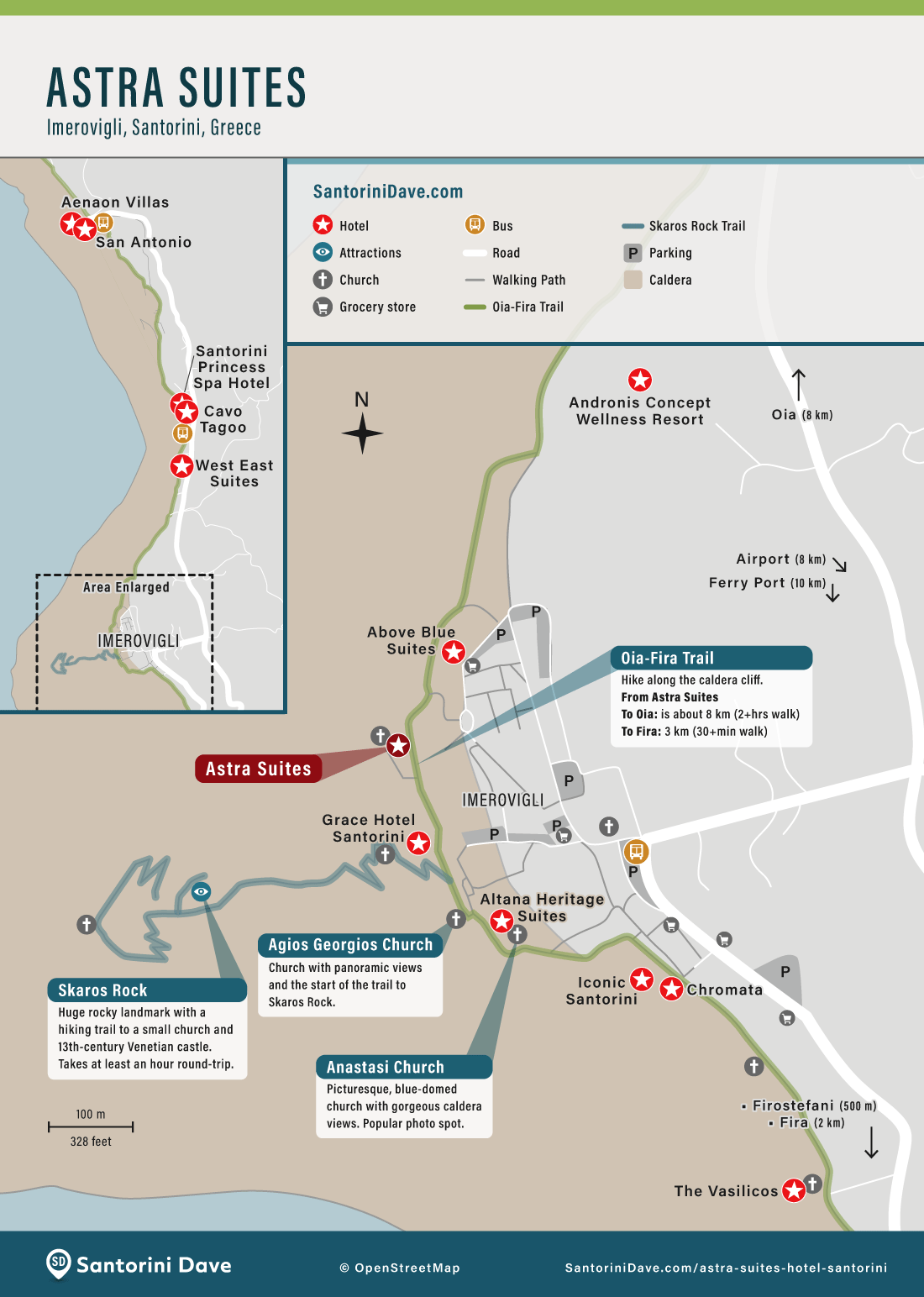 Map of Astra Suites Hotel in Imerovigli.