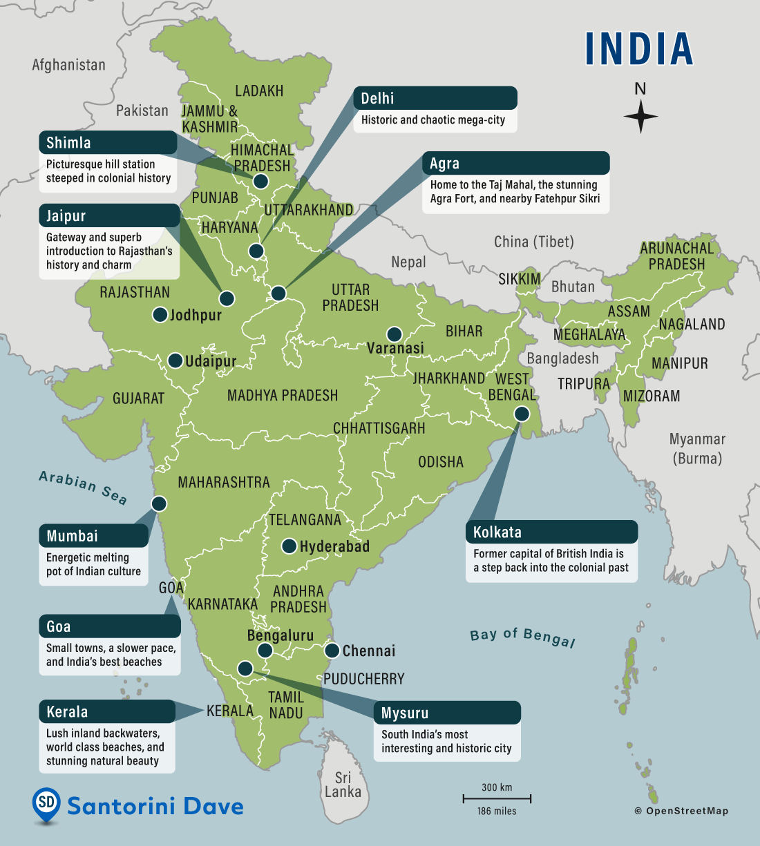 Map of India Best Places to Visit