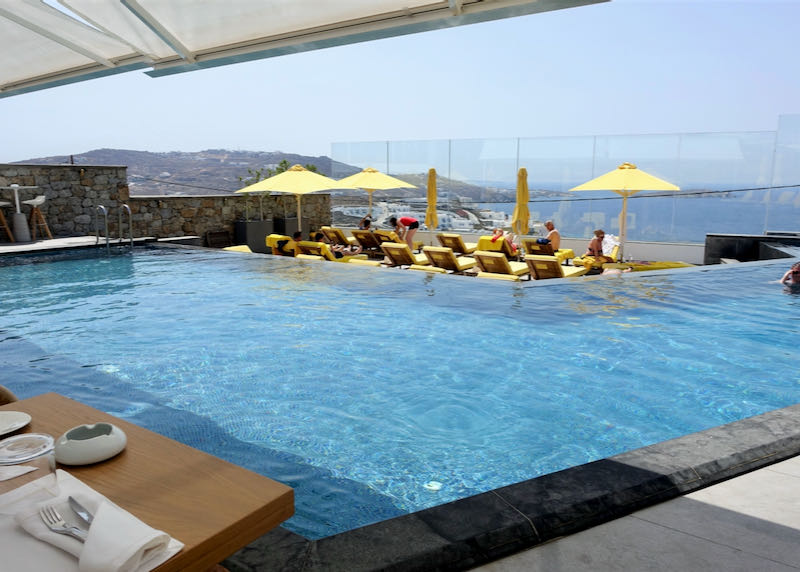 Pool and deck of Mykonian Korali hotel