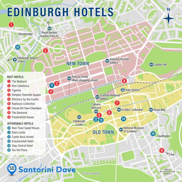 EDINBURGH HOTEL MAP