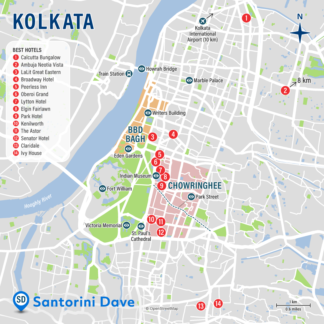 Map of Kolkata Hotels