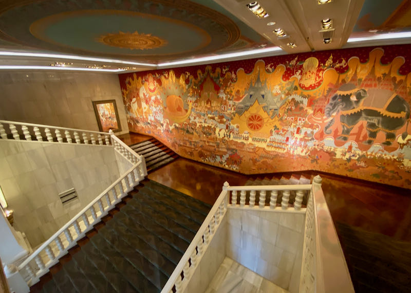 Grand staircase and mural