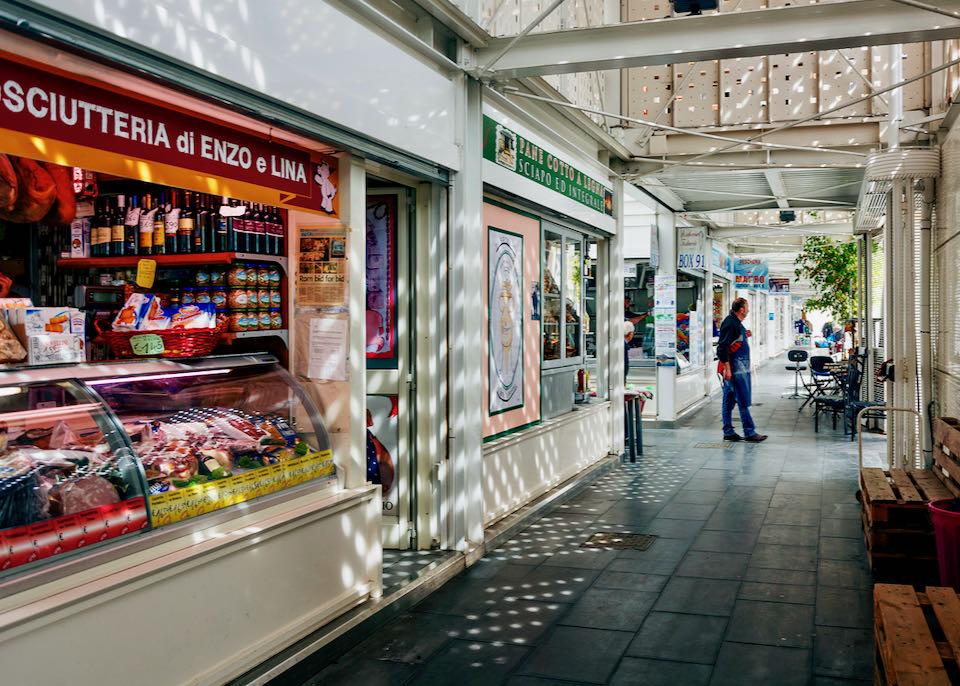 Entrance of the new Testaccio Neighborhood market in Rome, Italy