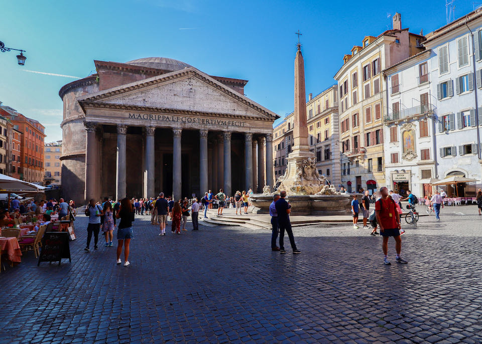 View of the Pantheon from Piazza della Rotunda in Rome