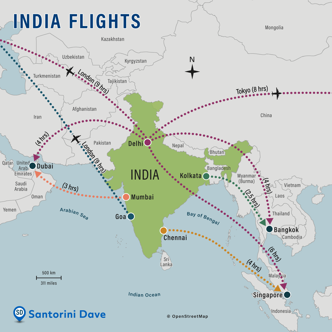Getting to India by Air.