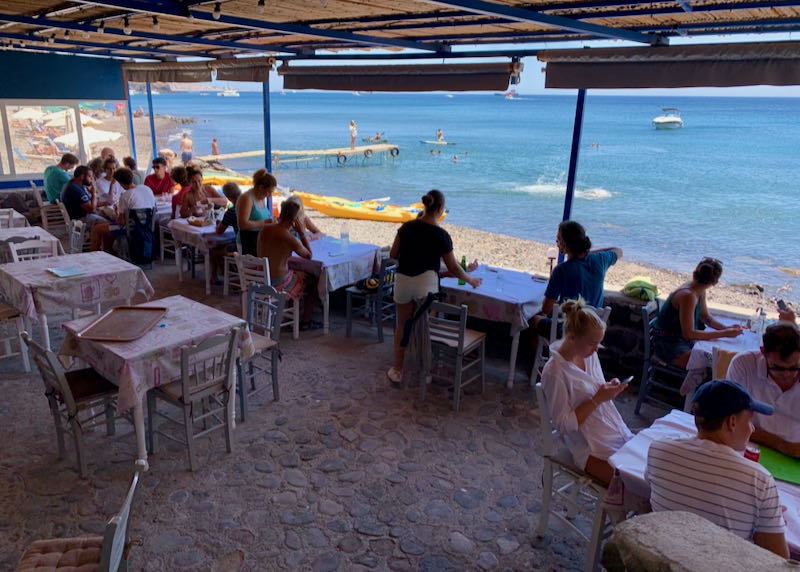 Tables and views at Kambia Restaurant in Akrotiri