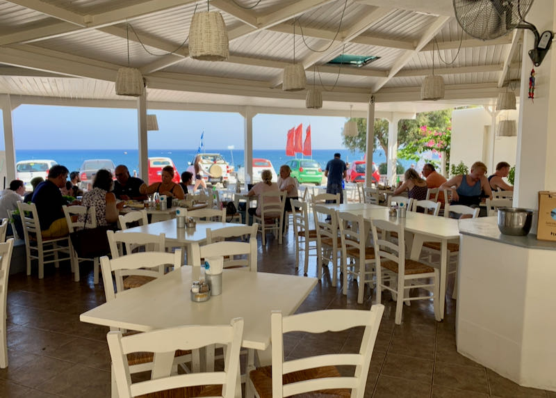 Tables and views at Kantouni Restaurant in Pyrgos